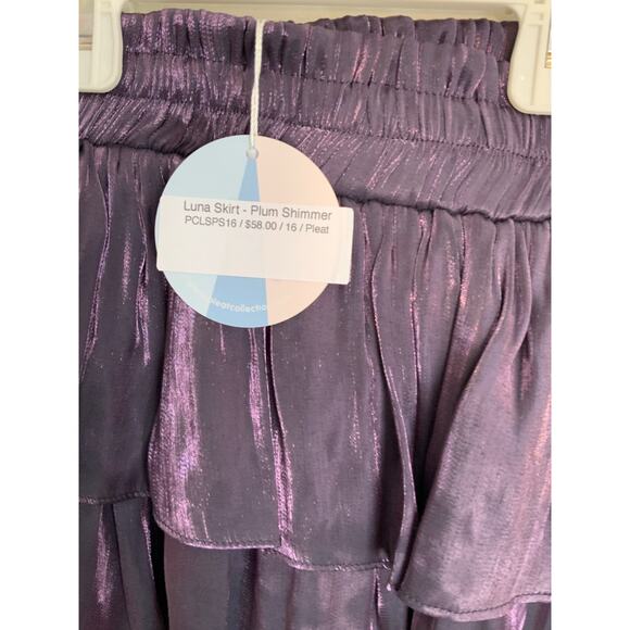 Pleat *PLUM SHIMMER* Luna Skirt size 16 - Picture 3 of 4